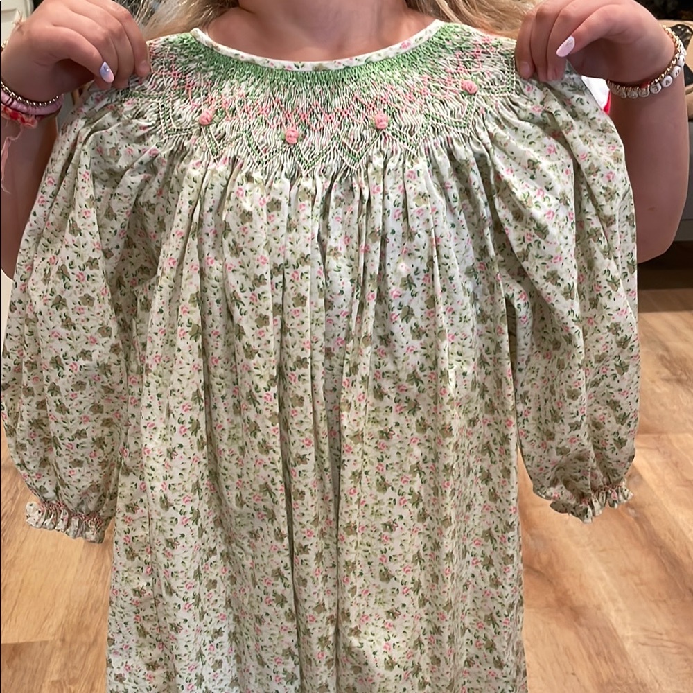 Floral Smocked girls dress